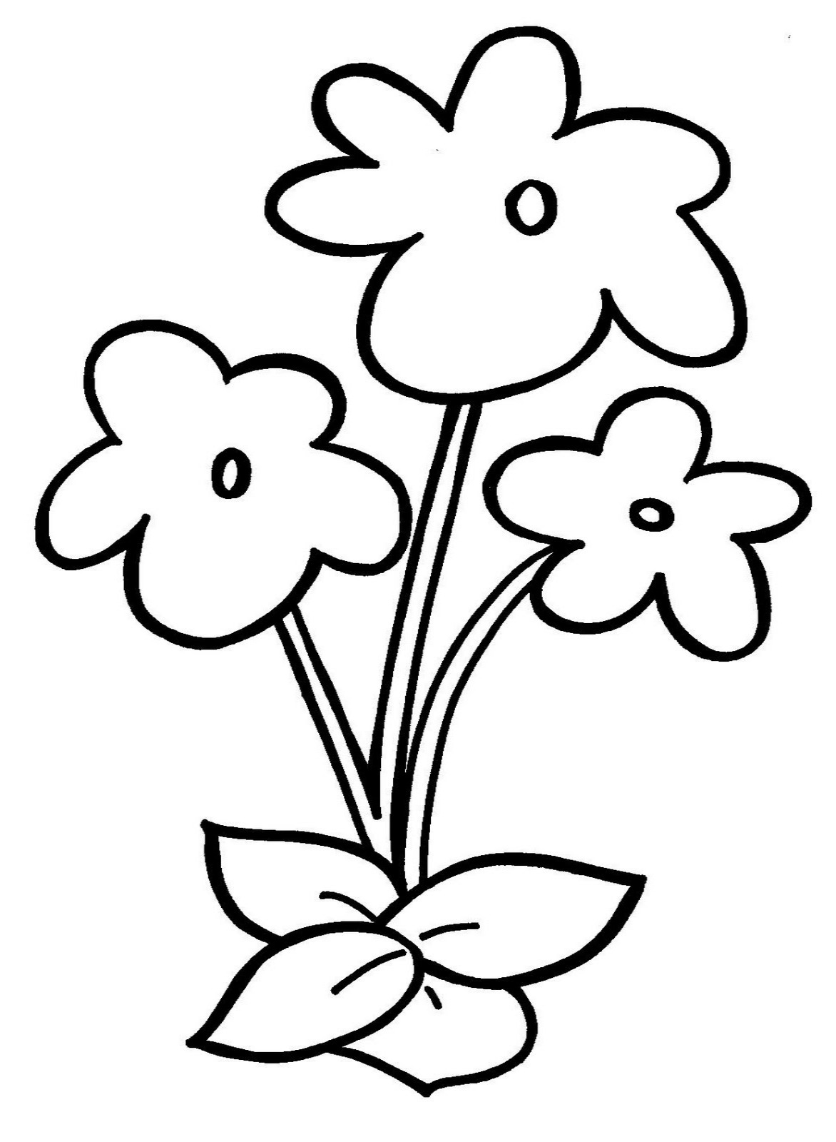 Free coloring pages of simple flower
