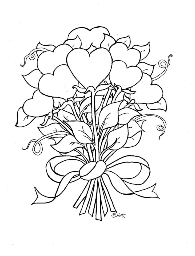 valentines heart flowers 001